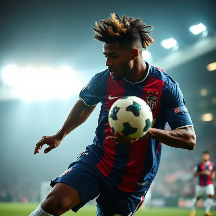 Action-packed Premier League football match with intense player duel