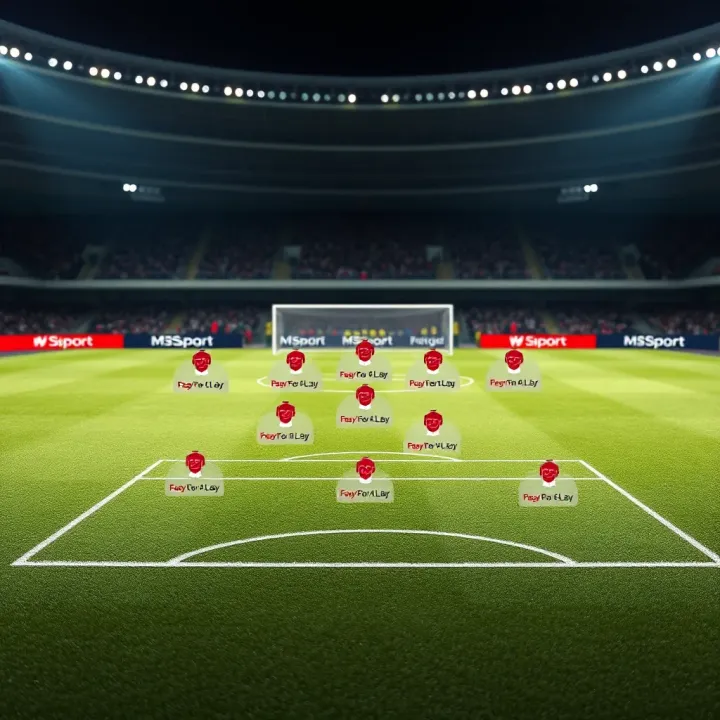 Football pitch showing tactical formations and key player positions