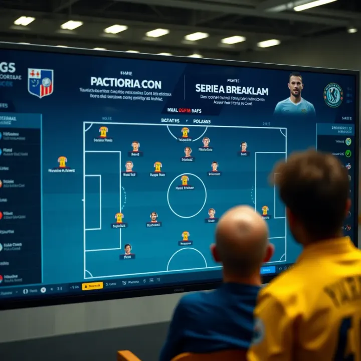 Tactical football analysis with player formations and strategic movements on a digital board