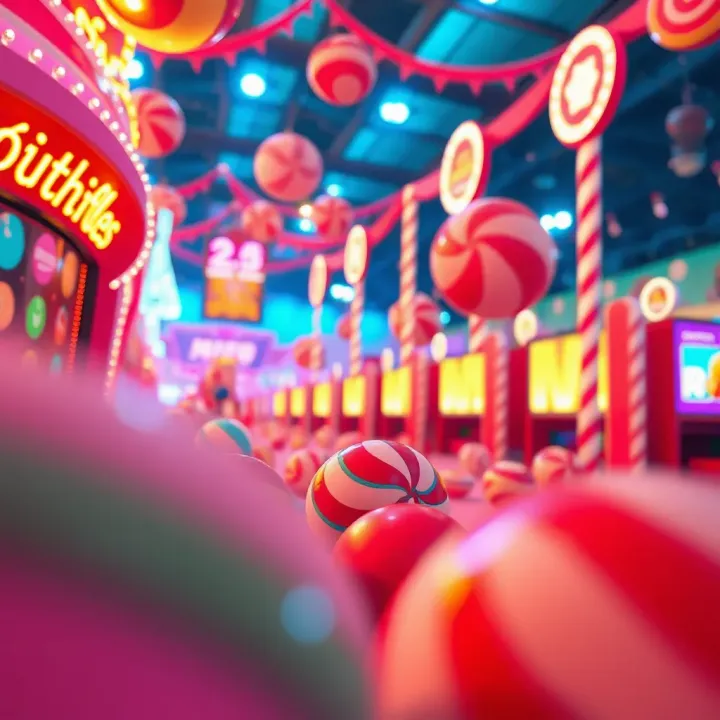 Vibrant Candy-Themed Gameplay in MSport Sugar Rush Demo Colorful gameplay scene showcasing vibrant candy-themed elements in MSport Sugar Rush demo