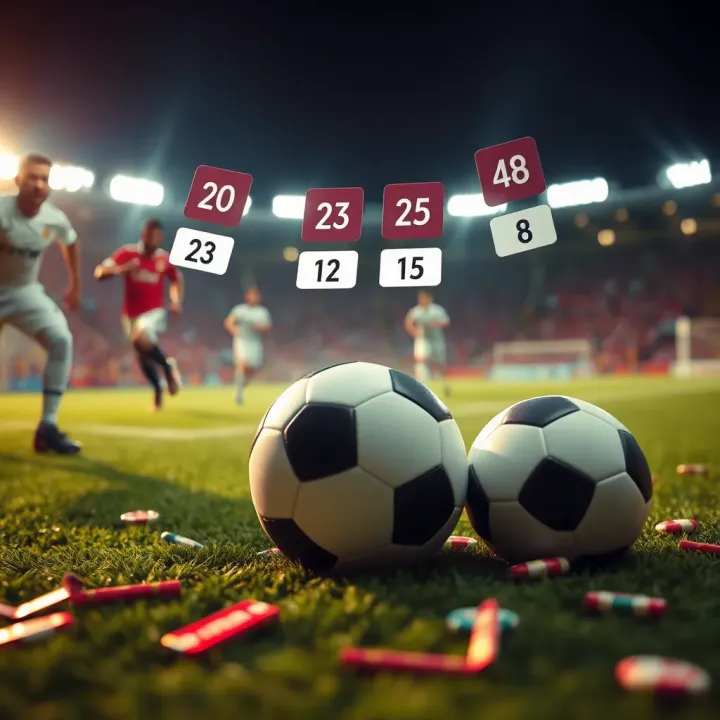 Illustration of sports betting strategy with football and betting odds symbols