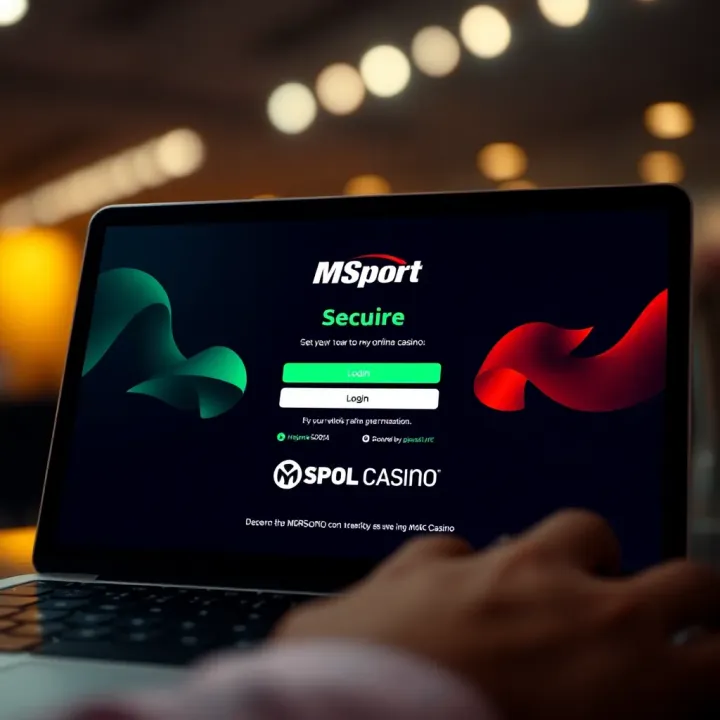 Secure login interface of MSport Online Casino on a digital device
