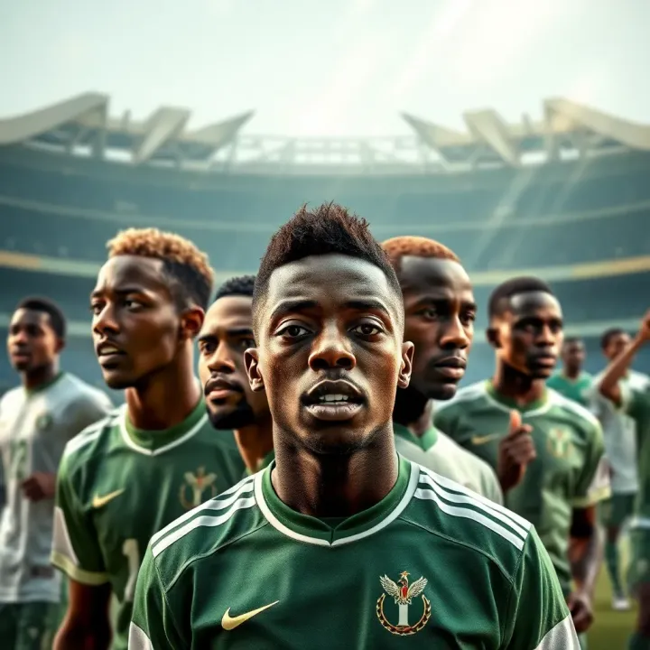 A collage showcasing key moments in the history and achievements of Nigeria's Super Eagles
