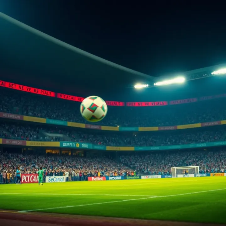 Nigerian football stadium with fans and a focus on betting strategy discussion