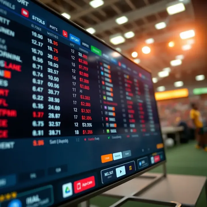 Live Sports Betting Odds on Msport Platform Dynamic digital display of live sports betting odds on an interactive platform
