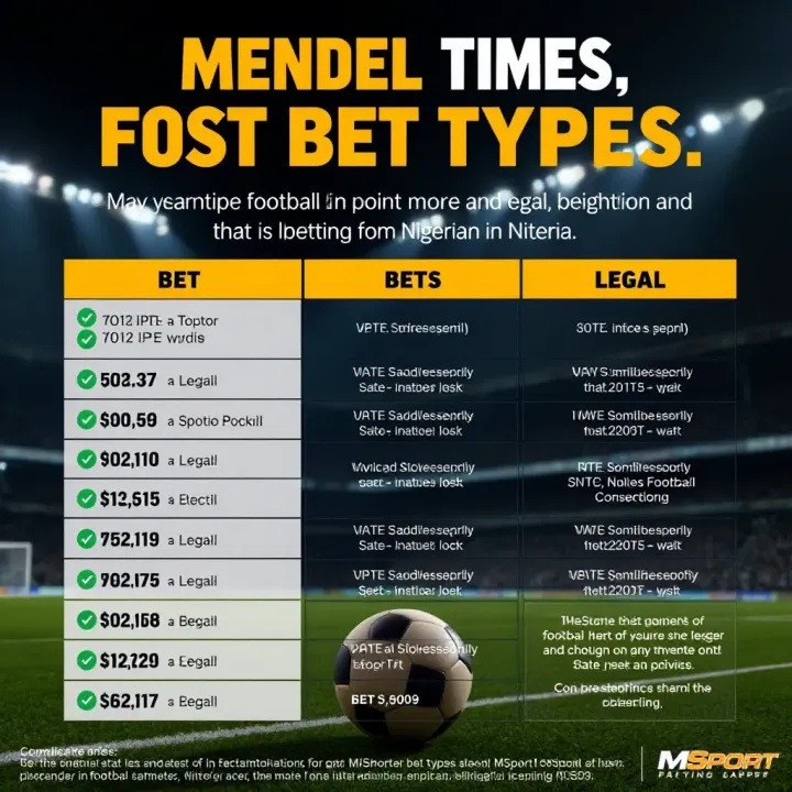 Graphic showing various football bet types and legal considerations for Nigerian bettors