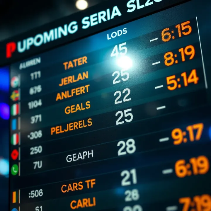 Upcoming Serie A Fixtures and Betting Insights for Nigerian Fans Close-up of a digital scoreboard showing upcoming Serie A fixtures with emphasis on team names and odds