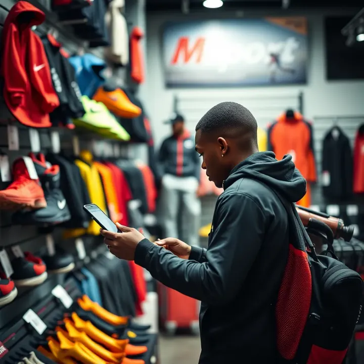 Browsing a variety of sports equipment and apparel on an e-commerce platform