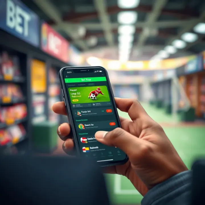 User navigating the Sporty Bet Shop mobile app interface displaying various sports betting options