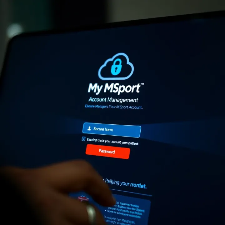 Secure login screen with password input for My MSport platform ensuring account protection