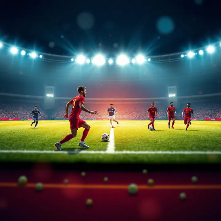 Expert Insights and Data-Driven Football Predictions Illustration of a football pitch with data points representing expert football insights