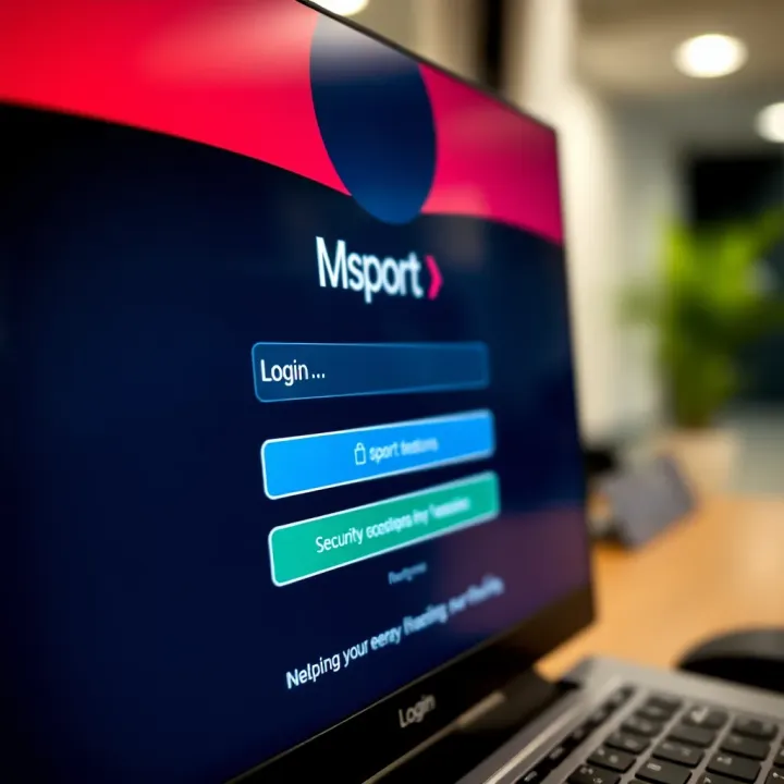 Msport Login Interface with Security Features Interface of Msport login page showing secure access options