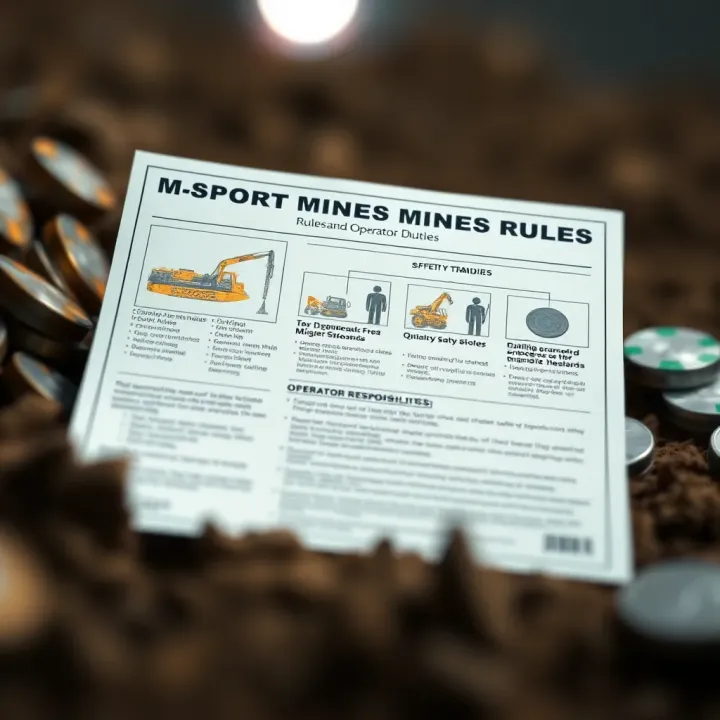 Diagram showing key components of Msport Mines rules including safety standards and operator responsibilities