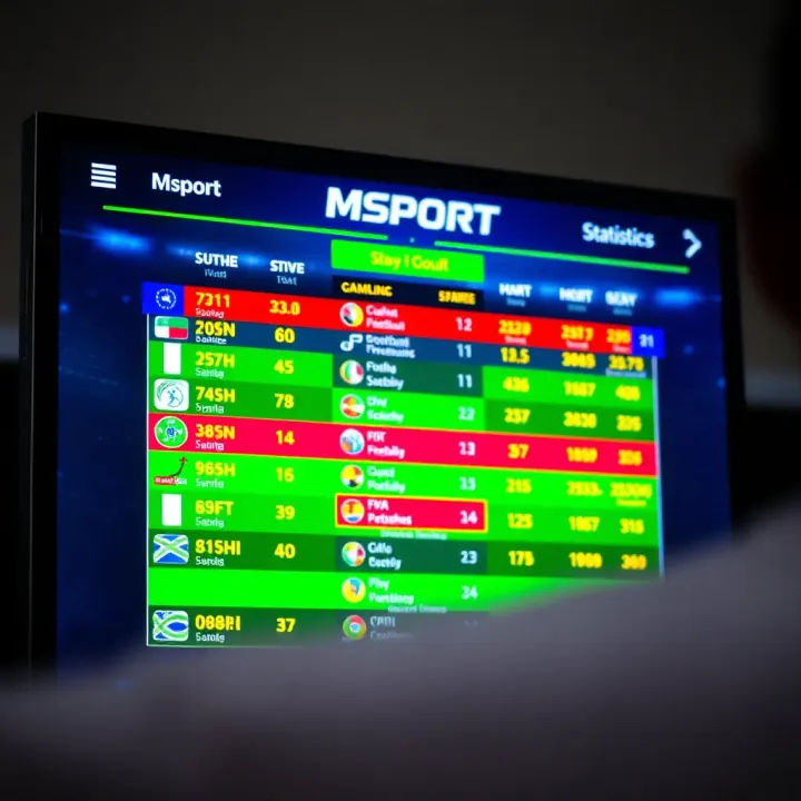 Digital screen displaying live football match scores and statistics in vibrant colors