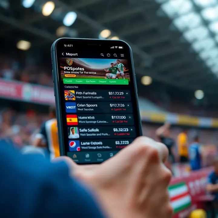 Msport Result Platform with Real-Time Sports Updates User interface showing diverse sports categories and real-time updates on a mobile device
