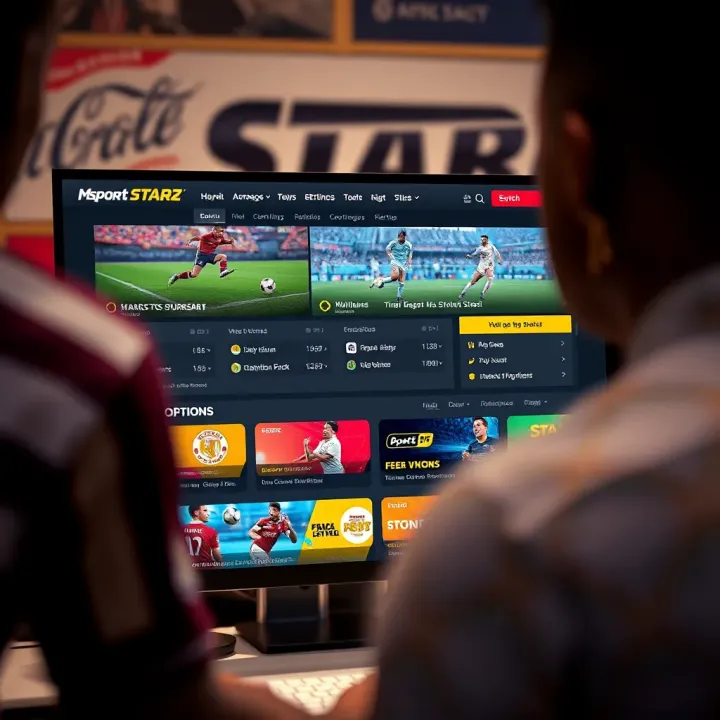 User interface of Msport Starz.com displaying multiple sports betting options