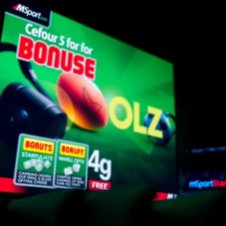 Promotional banners highlighting bonuses and offers on Msport Starz.com platform