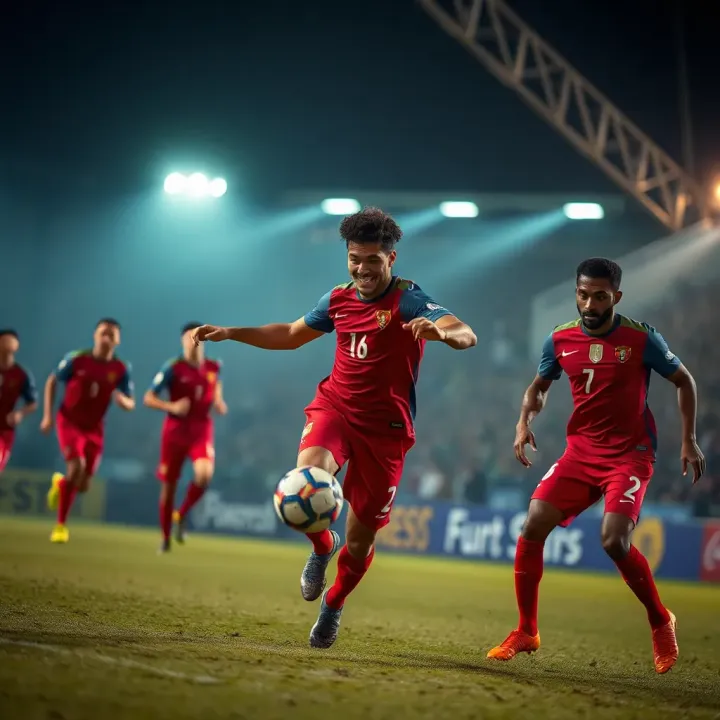 Exciting football match representing Portuguese sports culture and digital engagement