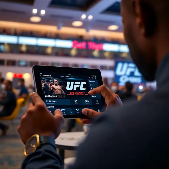 Exploring the MSport UFC Streaming Platform Interface User navigating the MSport UFC streaming interface on a digital device