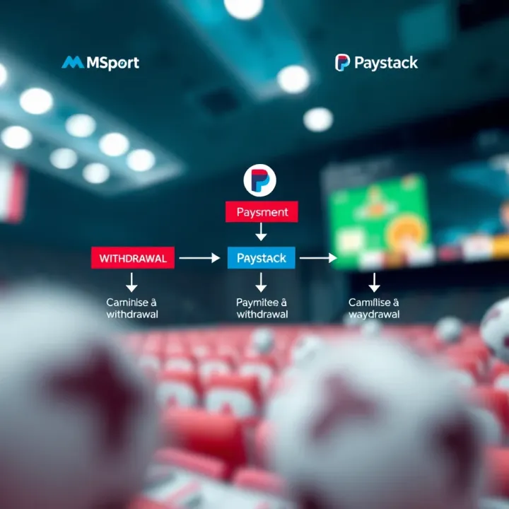 Diagram showing the integration flow between MSport and Paystack for payment and withdrawal