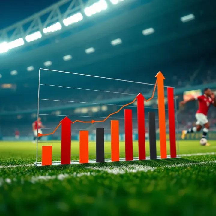 Graph showing rising football betting returns with strategic use of VIP tips