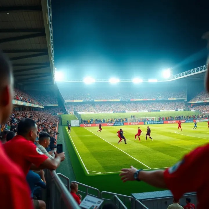 Exciting Football Match Highlights from Recent Fixtures Football pitch showing players competing during a match with fans in the stadium